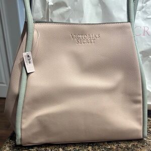 Victoria’s Secret purse light pink with gray trim